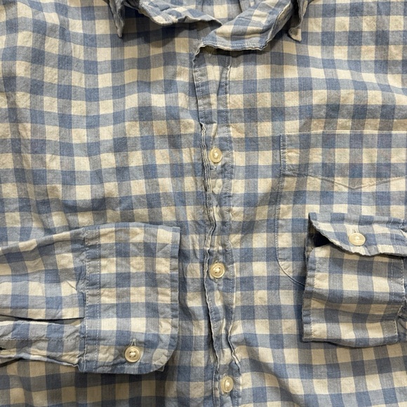 J Crew Slim Fit Blue Gingham Casual Shirt - Size Medium - Picture 3 of 6